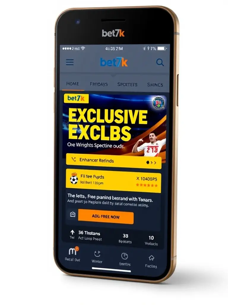 A screenshot of the Bet7k mobile app showcasing an exclusive promotion for a specific sports event, like a free bet or enhanced odds.